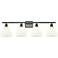 Bristol Glass 4 Light 38" Bath Light - Oil Rubbed Bronze - White Shade