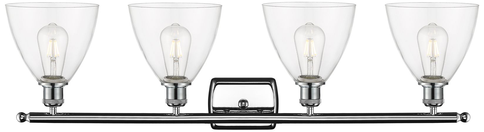Image 4 Bristol Glass 4 Light 38" Bath Light - Polished Chrome - Clear Shade more views