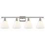 Bristol Glass 4 Light 38" Bath Light - Polished Nickel - Matte White S