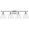 Bristol Glass 4 Light 38" Bath Light - Polished Nickel - Seedy Shade