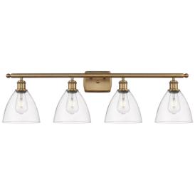 Bristol Glass 4 Light 38" LED Bath Light - Brushed Brass - Clear Shade Bristol Glass 4 Light 38" LED Bath Light - Brushed Brass - Clear Shade