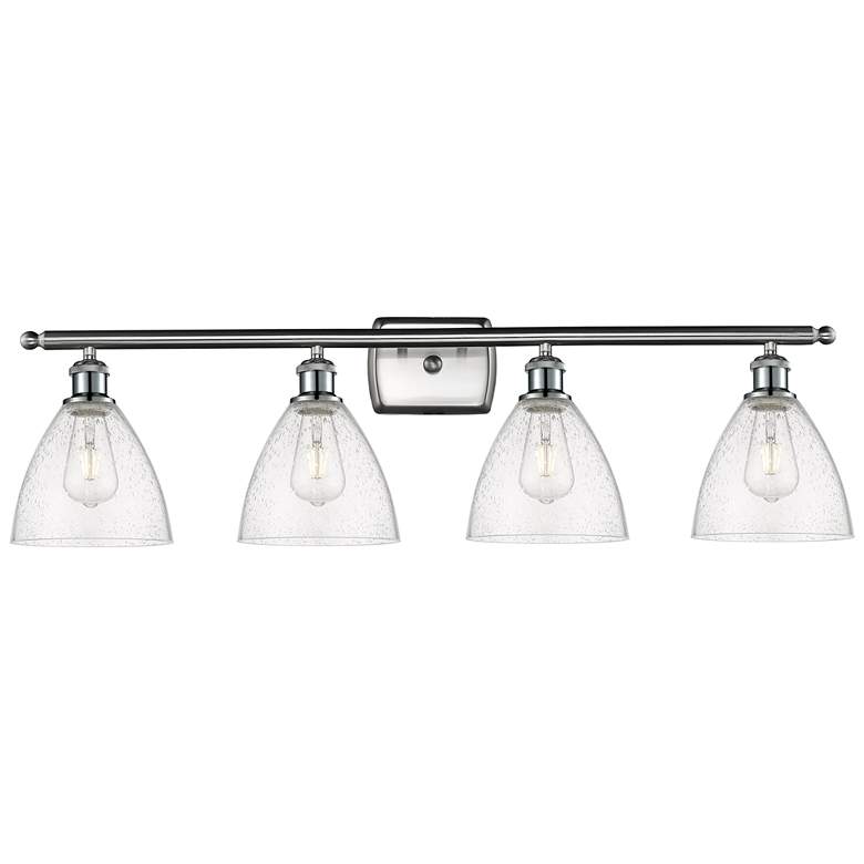 Image 1 Bristol Glass 4 Light 38" LED Bath Light - Brushed Satin Nickel - Seed