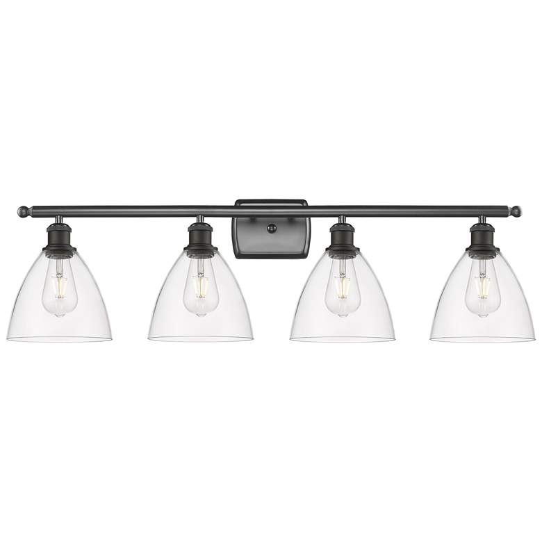 Image 1 Bristol Glass 4 Light 38 inch LED Bath Light - Oil Rubbed Bronze - Clear S