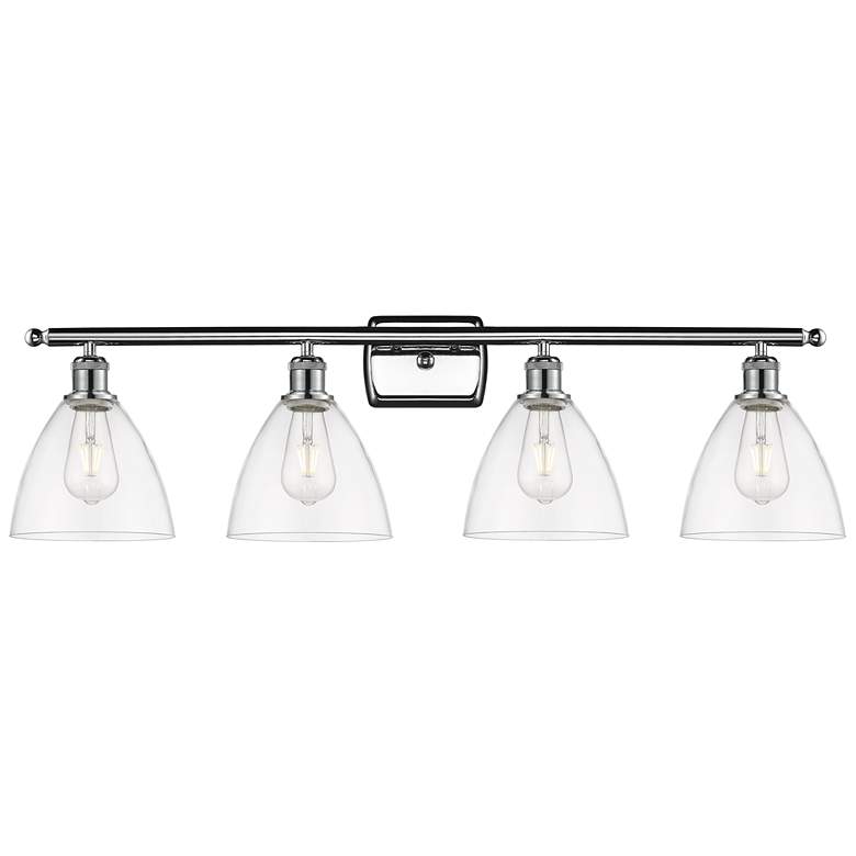 Image 1 Bristol Glass 4 Light 38" LED Bath Light - Polished Chrome - Clear Sha