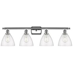 Bristol Glass 4 Light 38" LED Bath Light - Polished Chrome - Seedy Sha