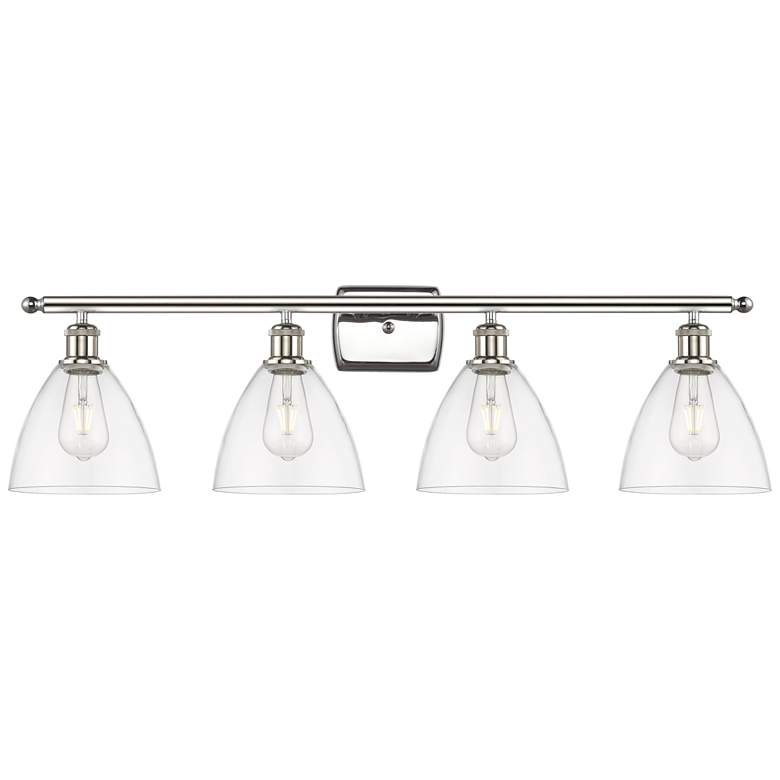 Image 1 Bristol Glass 4 Light 38 inch LED Bath Light - Polished Nickel - Clear Sha