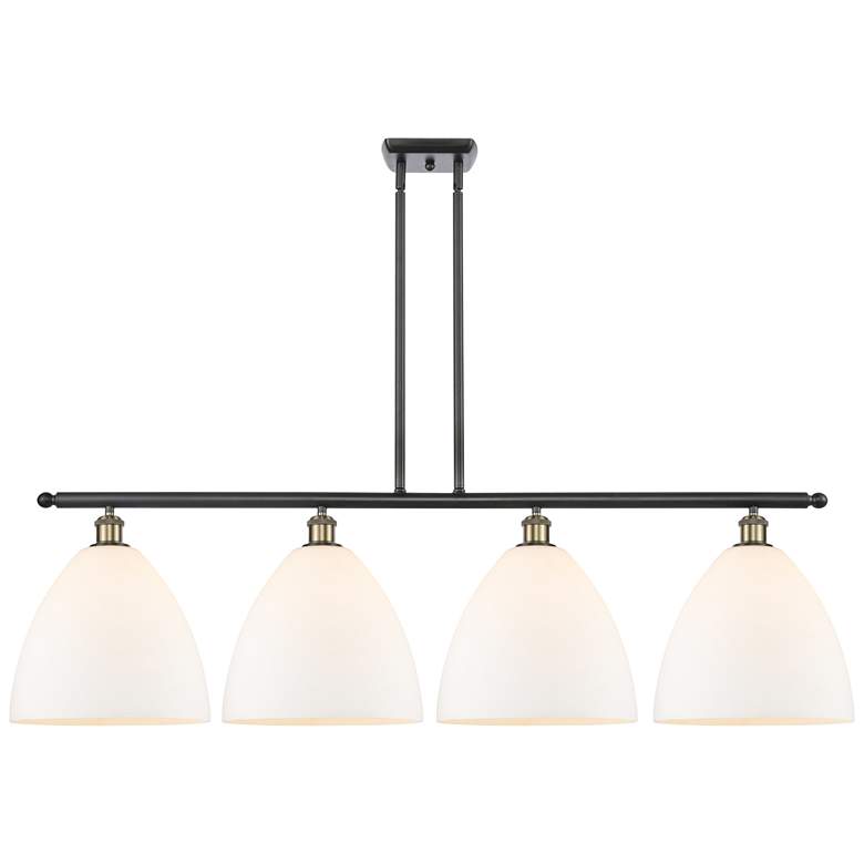 Image 1 Bristol Glass 4 Light 50" Island Light - Black Antique Brass - Matte