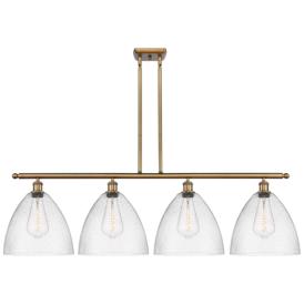 Bristol Glass 4 Light 50" Island Light - Brushed Brass  - Seedy Shade Bristol Glass 4 Light 50" Island Light - Brushed Brass  - Seedy Shade