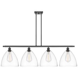 Bristol Glass 4 Light 50" Island Light - Matte Black  - Clear Shade Bristol Glass 4 Light 50" Island Light - Matte Black  - Clear Shade