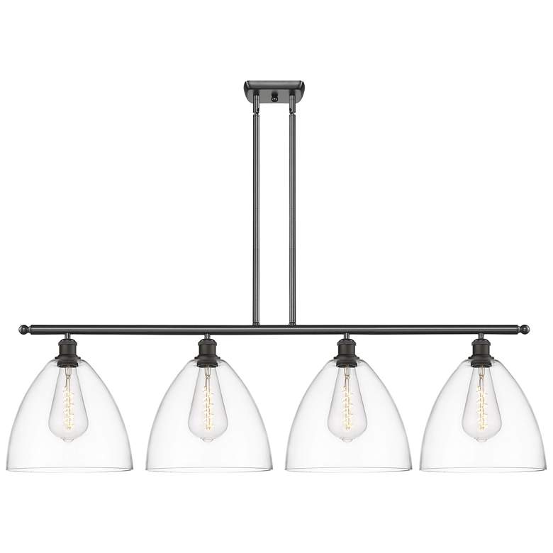 Image 1 Bristol Glass 4 Light 50" Island Light - Oil Rubbed Bronze - Clear Sh
