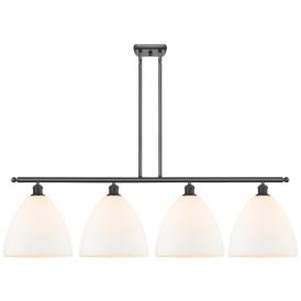 Bristol Glass 4 Light 50" Island Light - Oil Rubbed Bronze  - Matte Wh Bristol Glass 4 Light 50" Island Light - Oil Rubbed Bronze  - Matte Wh