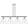 Bristol Glass 4 Light 50" Island Light - Polished Chrome  - Clear Shad