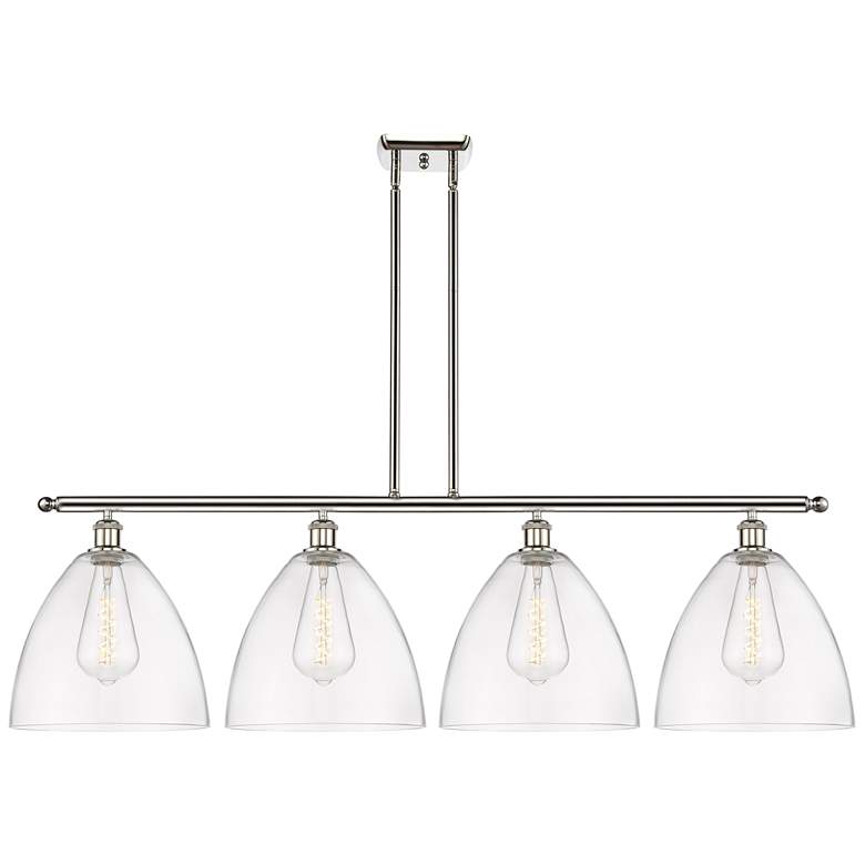 Image 1 Bristol Glass 4 Light 50" Island Light - Polished Nickel - Clear Shad