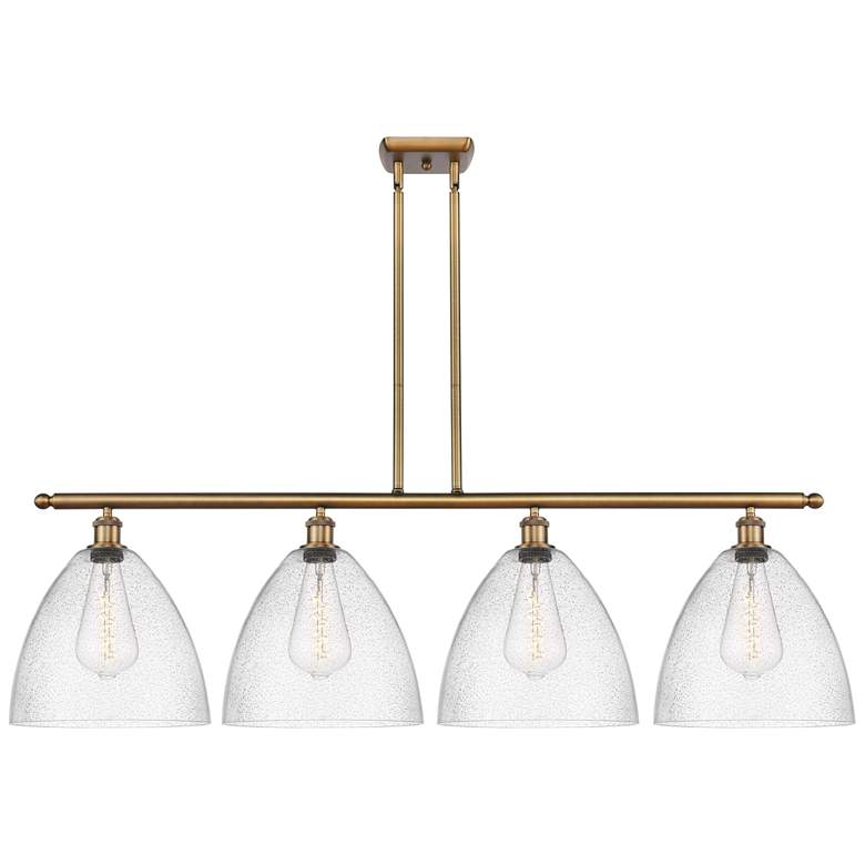 Image 1 Bristol Glass 4 Light 50" LED Island Light - Brushed Brass - Seedy Sh