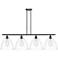 Bristol Glass 4 Light 50" LED Island Light - Matte Black - Clear Shad
