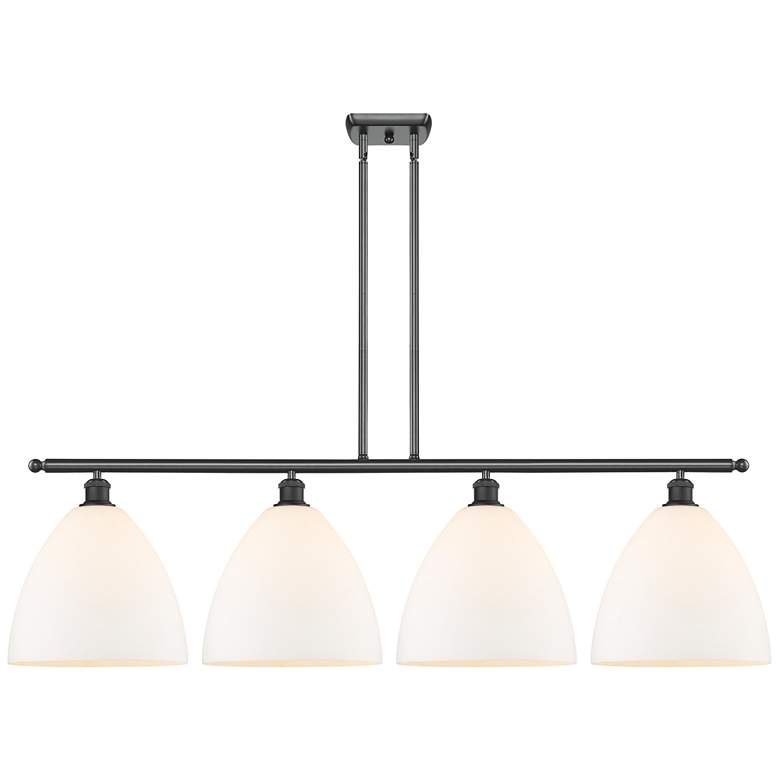 Image 1 Bristol Glass 4 Light 50" LED Island Light - Matte Black - Matte Whit
