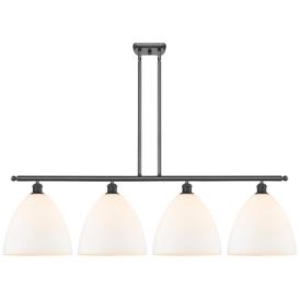 Bristol Glass 4 Light 50" LED Island Light - Matte Black  - Matte Whit Bristol Glass 4 Light 50" LED Island Light - Matte Black  - Matte Whit