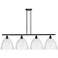 Bristol Glass 4 Light 50" LED Island Light - Matte Black - Seedy Shad