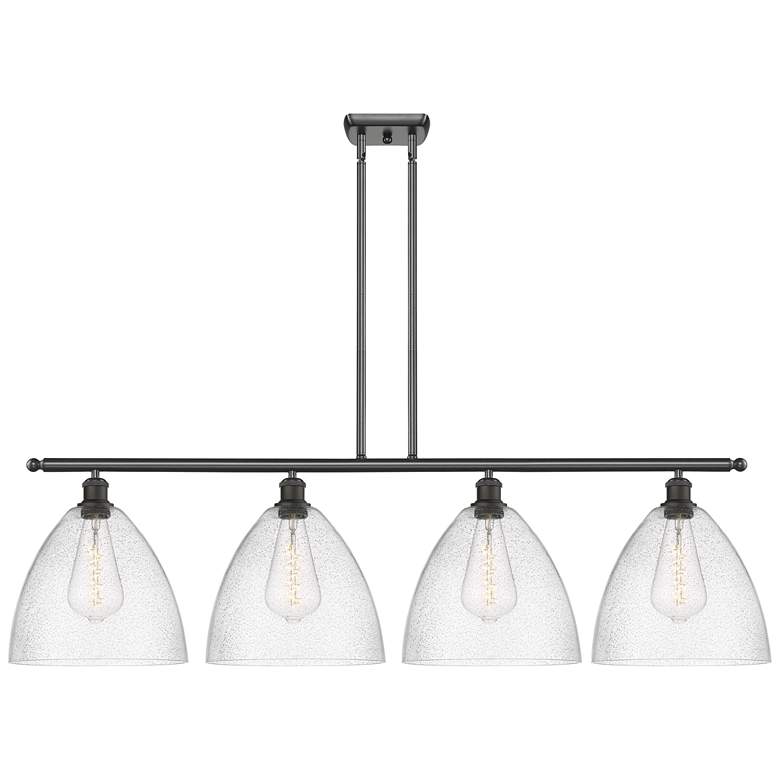 Image 1 Bristol Glass 4 Light 50" LED Island Light - Oil Rubbed Bronze - Seed