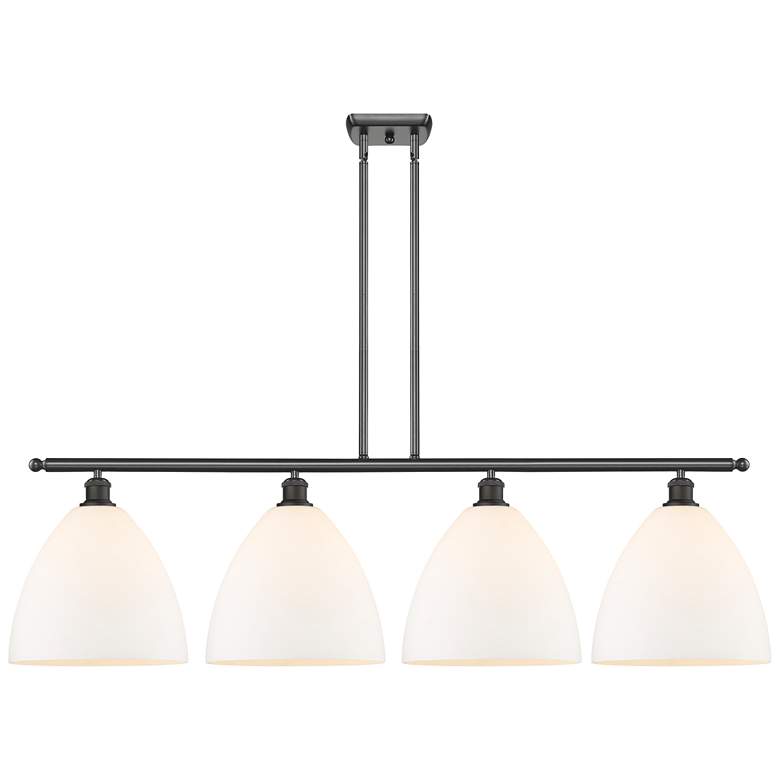 Image 1 Bristol Glass 4 Light 50" LED Island Light - Oil Rubbed Bronze - Whit