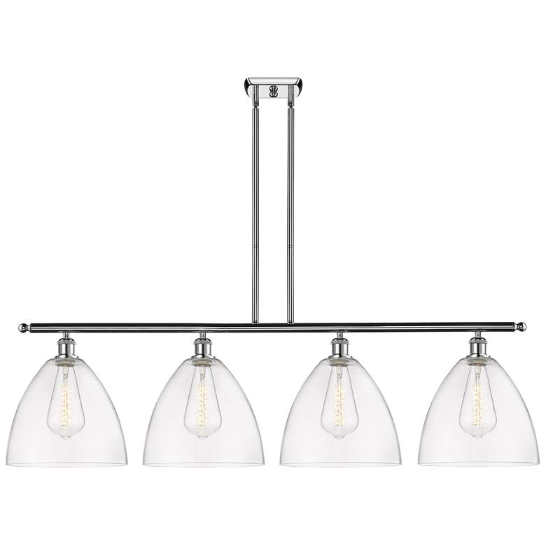 Image 1 Bristol Glass 4 Light 50" LED Island Light - Polished Chrome - Clear