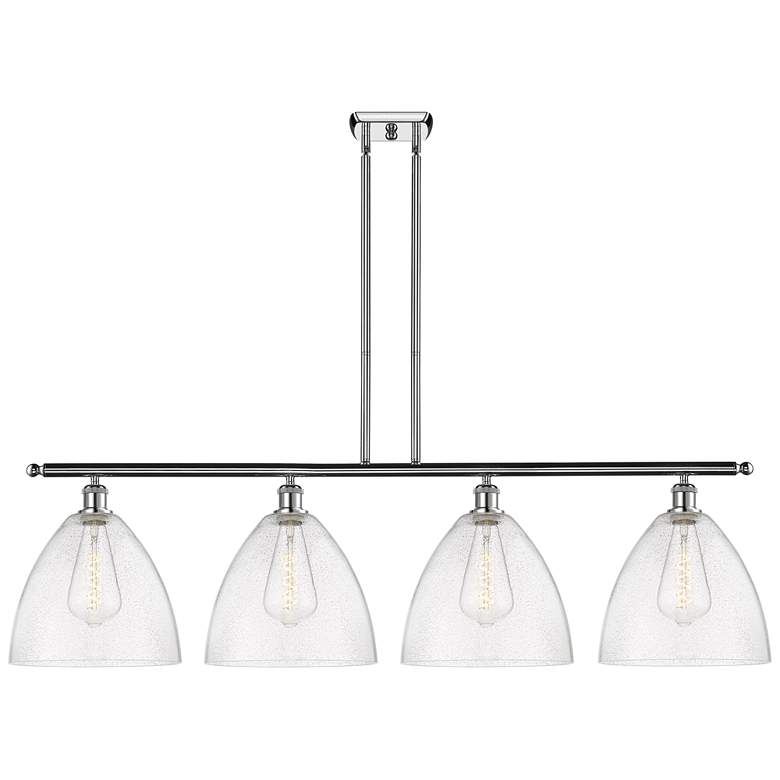Image 1 Bristol Glass 4 Light 50" LED Island Light - Polished Chrome - Seedy
