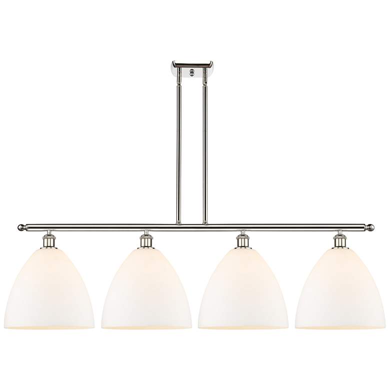Image 1 Bristol Glass 4 Light 50" LED Island Light - Polished Nickel - Matte