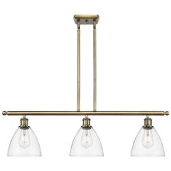 Bristol Glass 7.5" 3 Light 36" Island Light - Antique Brass  - Cl