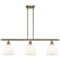 Bristol Glass 7.5" 3 Light 36" Island Light - Antique Brass  - Ma