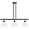 Bristol Glass 7.5" 3 Light 36" Island Light - Black Antique Brass