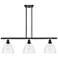 Bristol Glass 7.5" 3 Light 36" Island Light - Matte Black - Clea