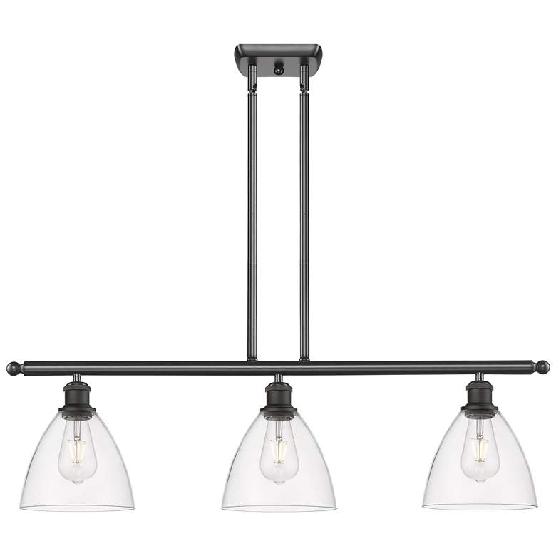 Image 1 Bristol Glass 7.5" 3 Light 36" Island Light - Oil Rubbed Bronze