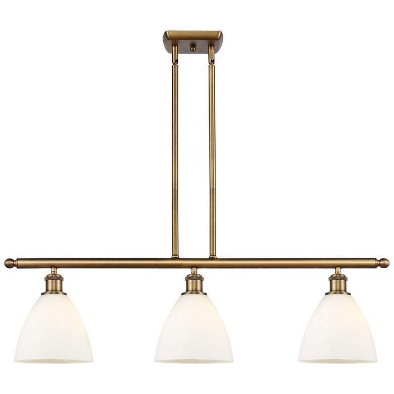 Image 1 Bristol Glass 7.5" 3 Light 36" LED Island Light - Brushed Brass
