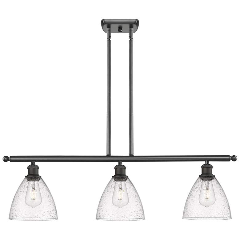 Image 1 Bristol Glass 7.5" 3 Light 36" LED Island Light - Oil Rubbed Bron