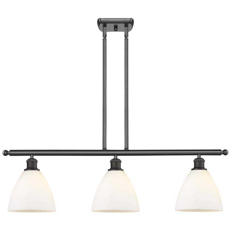 Image 1 Bristol Glass 7.5" 3 Light 36" LED Island Light - Oil Rubbed Bron