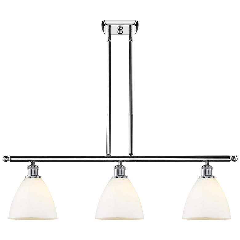 Image 1 Bristol Glass 7.5" 3 Light 36" LED Island Light - Polished Chrome