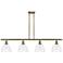 Bristol Glass 7.5" 4 Light 48" Island Light - Antique Brass - Cl