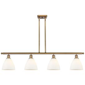 Bristol Glass 7.5" 4 Light 48" Island Light - Brushed Brass  - Ma Bristol Glass 7.5" 4 Light 48" Island Light - Brushed Brass  - Ma