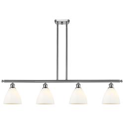 Bristol Glass 7.5" 4 Light 48" Island Light - Brushed Satin Nicke