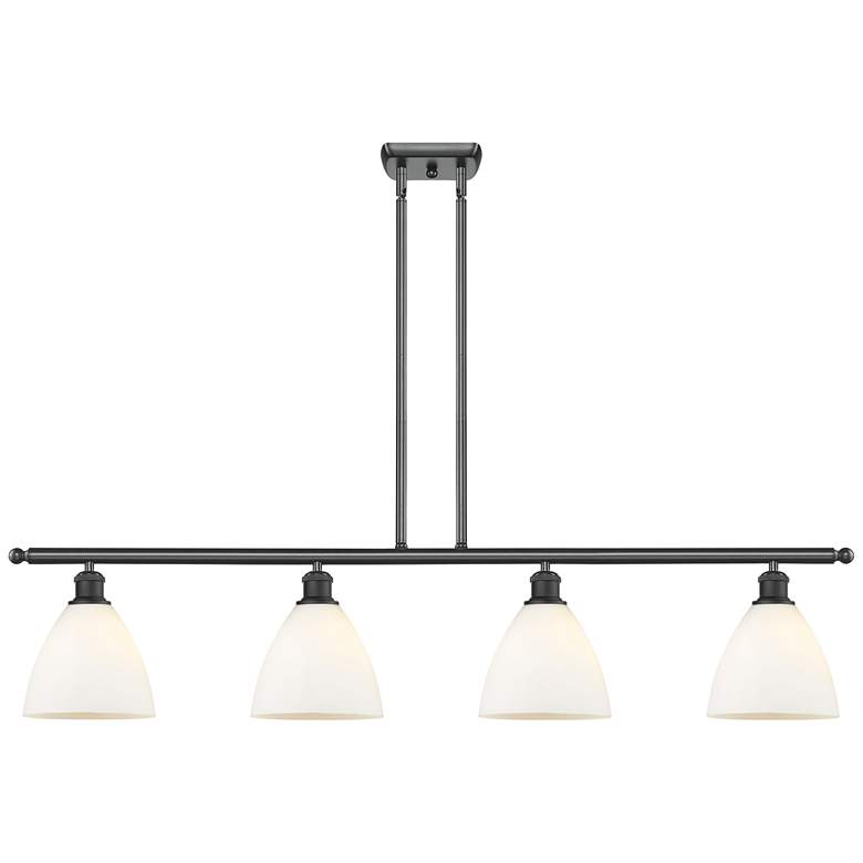 Image 1 Bristol Glass 7.5" 4 Light 48" Island Light - Matte Black - Matt
