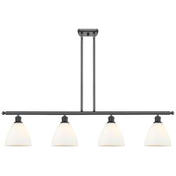 Bristol Glass 7.5" 4 Light 48" Island Light - Matte Black  - Matt