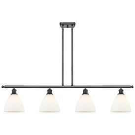 Bristol Glass 7.5" 4 Light 48" Island Light - Matte Black  - Matt Bristol Glass 7.5" 4 Light 48" Island Light - Matte Black  - Matt