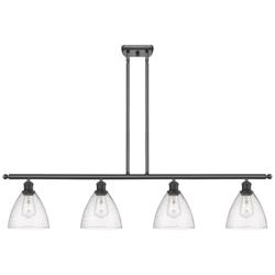 Bristol Glass 7.5" 4 Light 48" Island Light - Matte Black  - Seed