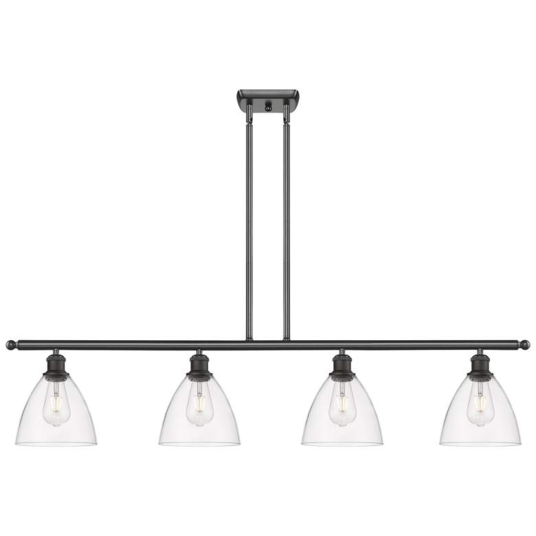 Image 1 Bristol Glass 7.5" 4 Light 48" Island Light - Oil Rubbed Bronze