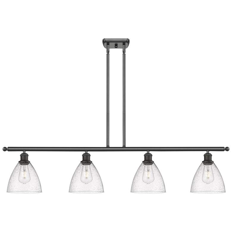 Image 1 Bristol Glass 7.5" 4 Light 48" Island Light - Oil Rubbed Bronze