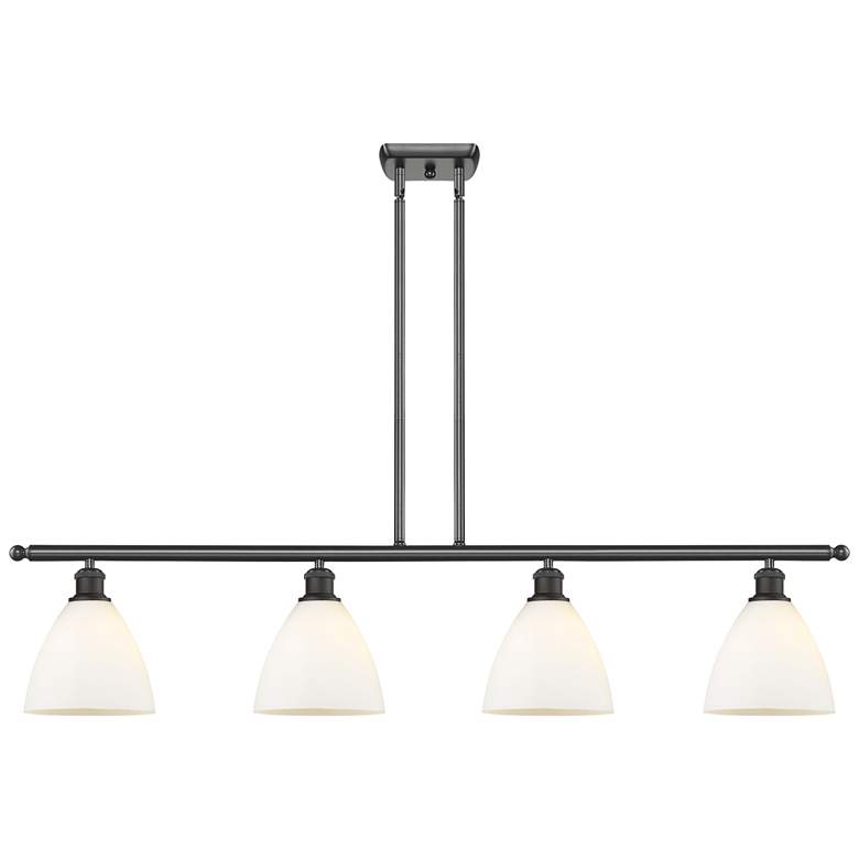 Image 1 Bristol Glass 7.5" 4 Light 48" Island Light - Oil Rubbed Bronze