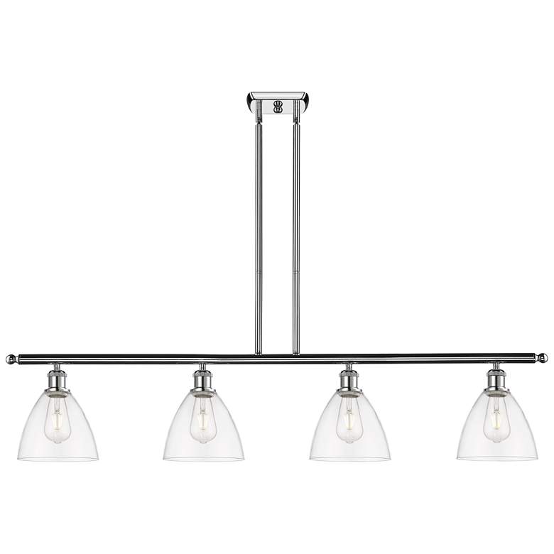 Image 1 Bristol Glass 7.5" 4 Light 48" Island Light - Polished Chrome -