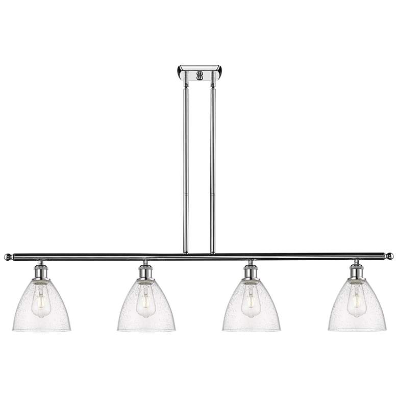 Image 1 Bristol Glass 7.5" 4 Light 48" Island Light - Polished Chrome -