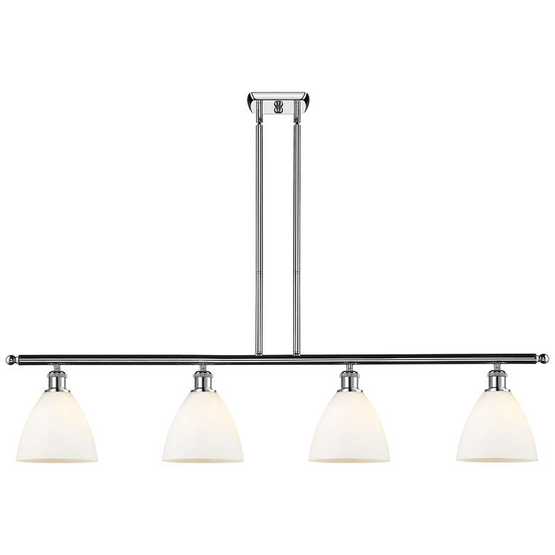 Image 1 Bristol Glass 7.5" 4 Light 48" Island Light - Polished Chrome -