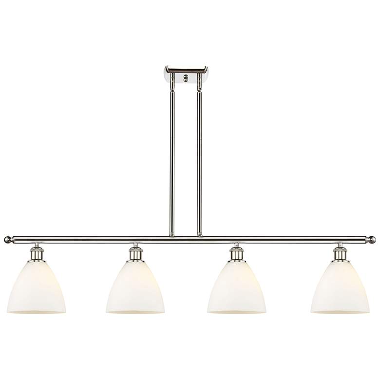 Image 1 Bristol Glass 7.5" 4 Light 48" Island Light - Polished Nickel -